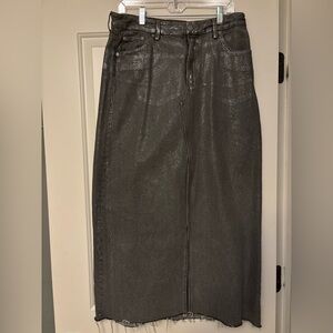Pull&Bear Metallic Gray jean Skirt